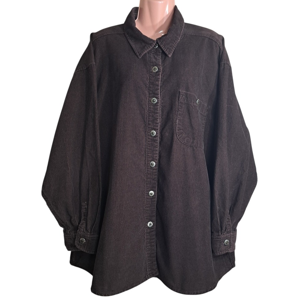 Vintage CAROLINA COLOURS Women's Shirt/Jacket Size PLUS‎ 22 Brown Corduroy